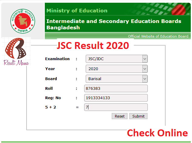 JSC Result 2020